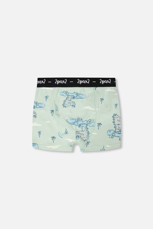 Organic Cotton Boxer Green Crocodile Print - H30PB60_3H089