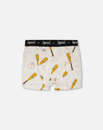 Organic Cotton Boxer Grey Mix Baseball Print - H30PB60_3H090