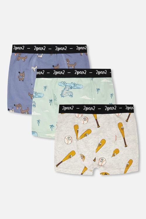 Organic Cotton Printed Boxers Pack Of 3 - H30PB61_3H090