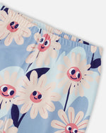 Organic Cotton Two-Piece Pyjama Set Blue Smiling Flower Print - H30PG12US_3H095