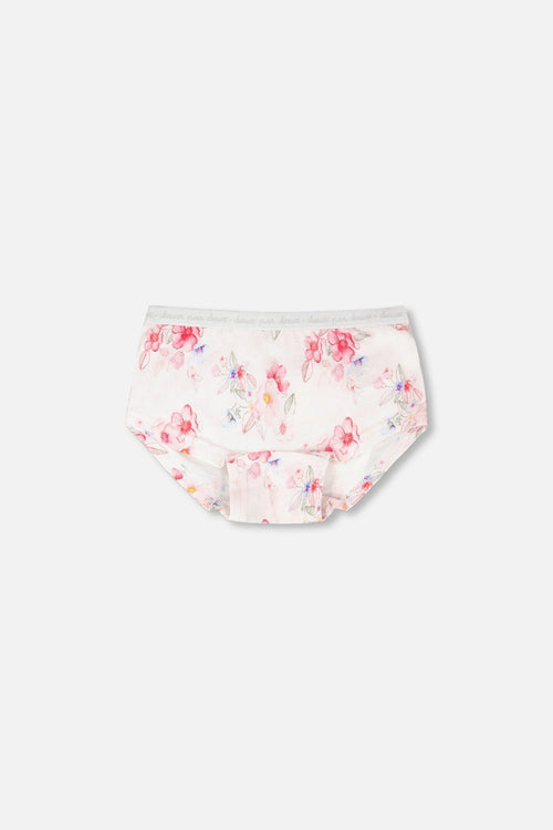 Organic Cotton Boyshort Panty Pink Printed Flowers - H30PG60_3H092