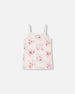 Organic Cotton Tank Underwear Pink Printed Flowers - H30PG70_3H092
