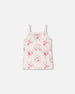 Organic Cotton Tank Underwear Pink Printed Flowers - H30PG70_3H092