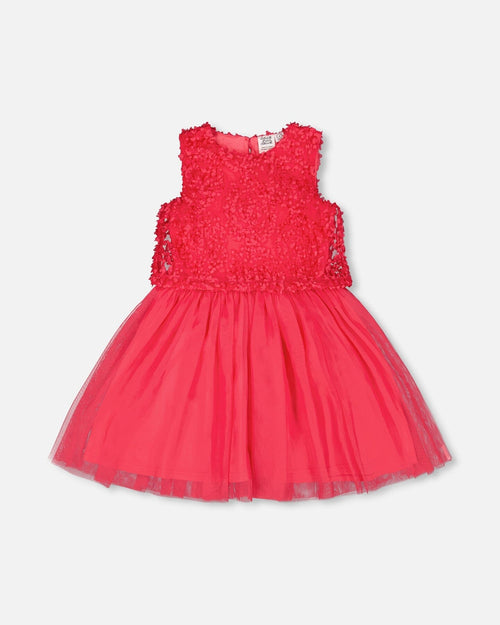 Sleeveless Textured Rosette Dress Pink - H30Q40_06002