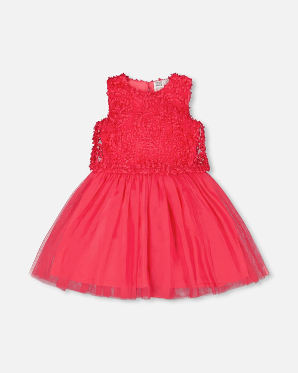 Sleeveless Textured Rosette Dress Pink - H30Q40_06002