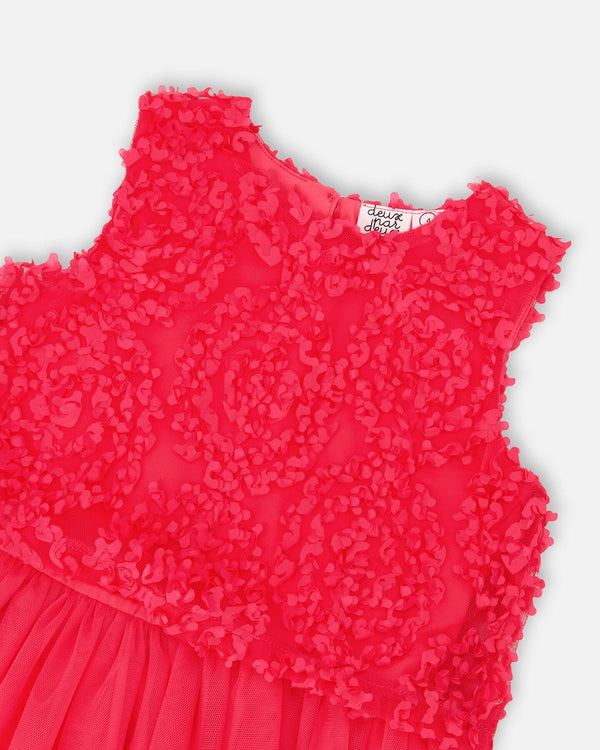 Sleeveless Textured Rosette Dress Pink - H30Q40_06002