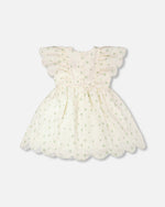 Jacquard Dress White Printed Flowers - H30Q86_3H193