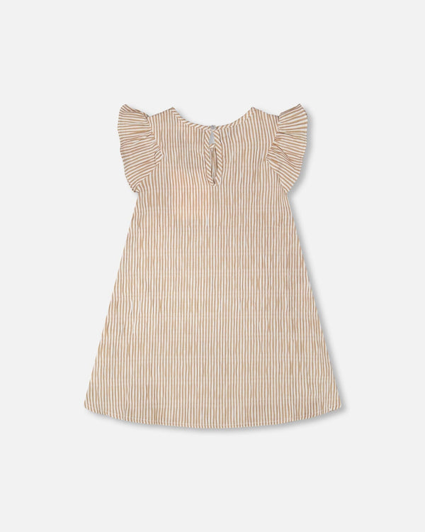 Striped Dress Off White And Sand - H30Q87_3H194