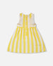 Sleeveless Dress White And Yellow Stripes - H30Q88_3H195