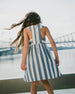 Sleeveless Dress White And Blue Stripes - H30Q88_3H196