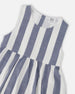 Sleeveless Dress White And Blue Stripes - H30Q88_3H196
