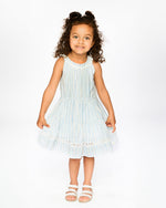 Multi-Tiered Dress White And Blue Stripes - H30Q89_3H197