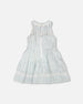Multi-Tiered Dress White And Blue Stripes - H30Q89_3H197