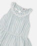 Multi-Tiered Dress White And Blue Stripes - H30Q89_3H197