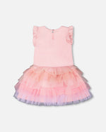 Bi-Material Dress Pale Pink - H30Q90_06060