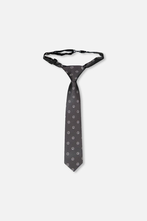 Neck Tie Black Printed Smiles - H30RCR_3H212