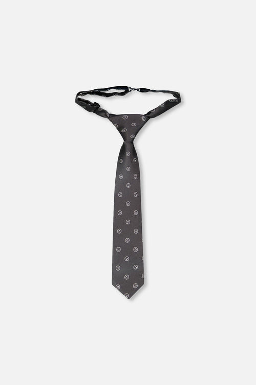 Neck Tie Black Printed Smiles - H30RCR_3H212