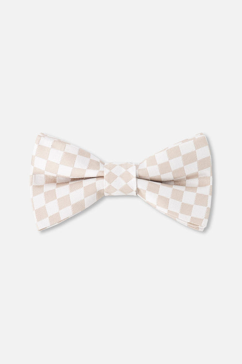 Bow Tie White And Sand Check - H30RNP_3H214