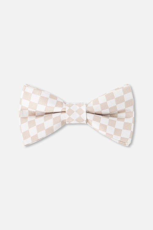 Bow Tie White And Sand Check - H30RNP_3H214