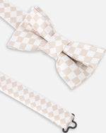 Bow Tie White And Sand Check - H30RNP_3H214