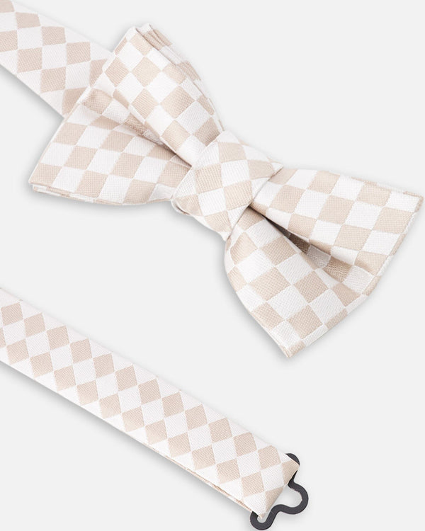 Bow Tie White And Sand Check - H30RNP_3H214