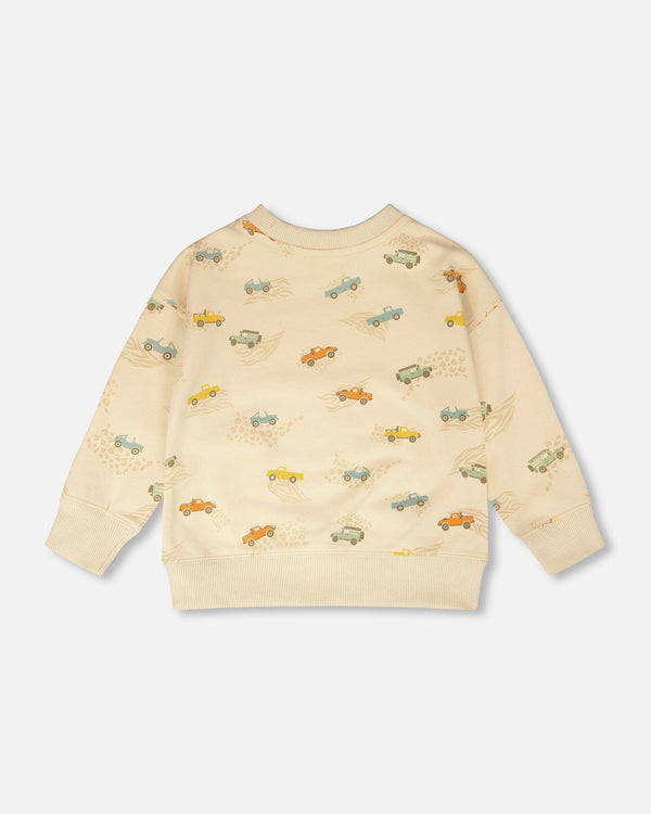 French Terry Sweatshirt Beige Jeep Print - H30S31_3H101