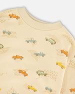 French Terry Sweatshirt Beige Jeep Print - H30S31_3H101