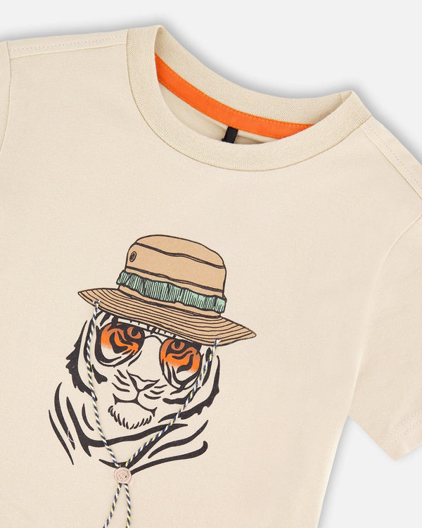 Organic Cotton Short Sleeve T-Shirt Off White - H30S70_01001