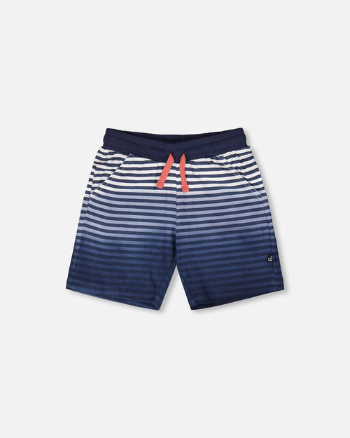 Organic Cotton Shorts Blue Gradient Stripes - H30T26_3H105