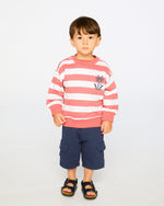 French Terry Sweatshirt Brick And White Stripes - H30T30_3H047