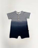 Organic Cotton Romper Blue Gradient Stripes One-Piece & Baby Rompers Deux par Deux