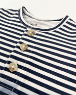 Organic Cotton Romper Blue Gradient Stripes One-Piece & Baby Rompers Deux par Deux