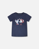 Organic Cotton Short Sleeve T-Shirt Blue - H30T71_04840