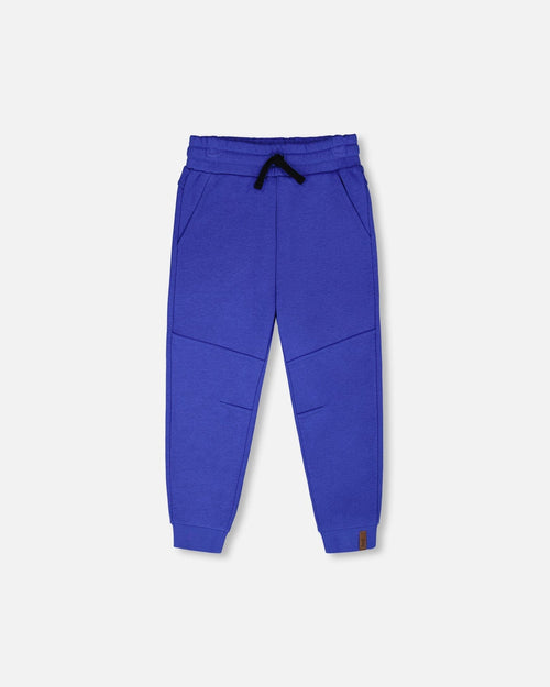 French Terry Sweatpants With Cross Seams Royal Blue - H30U24_04640