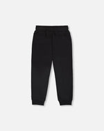 French Terry Sweatpants With Cross Seams Black - H30U24_09990
