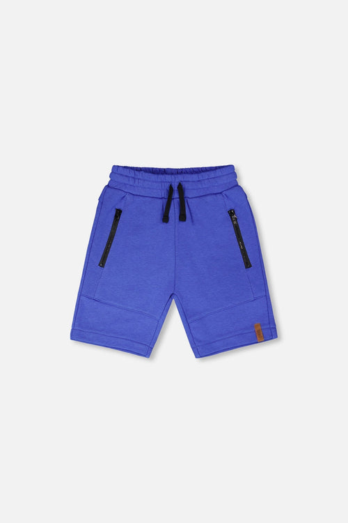 French Terry Shorts With Cross Seams Royal Blue - H30U26_04640