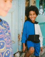 French Terry Shorts With Cross Seams Royal Blue - H30U26_04640