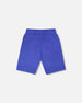 French Terry Shorts With Cross Seams Royal Blue - H30U26_04640