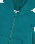 Hooded French Terry Cardigan Dark Turquoise - H30U31_03890