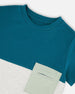 Organic Cotton Colorblock Jersey T-Shirt With Chest Pocket Heather Grey - H30U70_01930