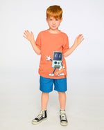Organic Cotton Jersey T-Shirt With Print Orange - H30U73_08230