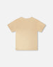 Organic Cotton Jersey T-Shirt With Print Beige - H30U76_01090