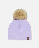 Stretch Jersey Hat Purple With Pompom - H30W20_05640