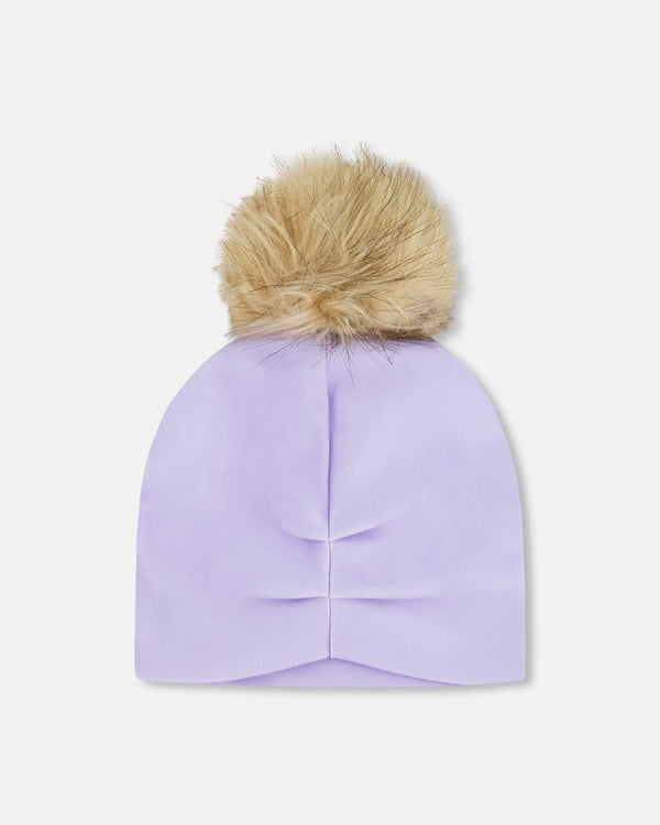 Stretch Jersey Hat Purple With Pompom - H30W20_05640