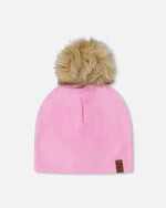 Stretch Jersey Hat Pink With Pompom - H30W20_06240