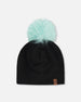Stretch Jersey Hat Black With Pompom - H30W20_09990