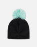 Stretch Jersey Hat Black With Pompom - H30W20_09990