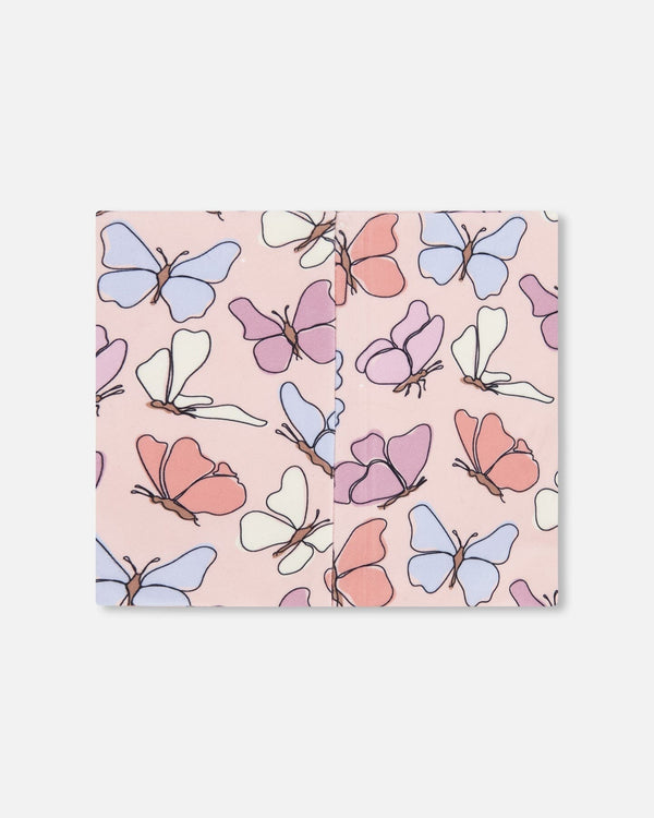 Stretch Jersey Neck Tube Pink Printed Butterflies - H30W21_3H007