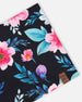 Stretch Jersey Neck Tube Black Printed Flowers - H30W21_3H011