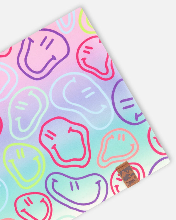 Stretch Jersey Neck Tube Multicolored Printed Smileys - H30W21_3H017